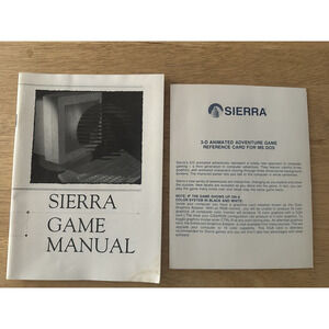 Sierra Game Manual PC Instructions & 3D Adventure Reference Card